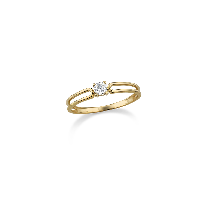 Solitaire-/Antragsring 333/- Gelbgold Zirkonia