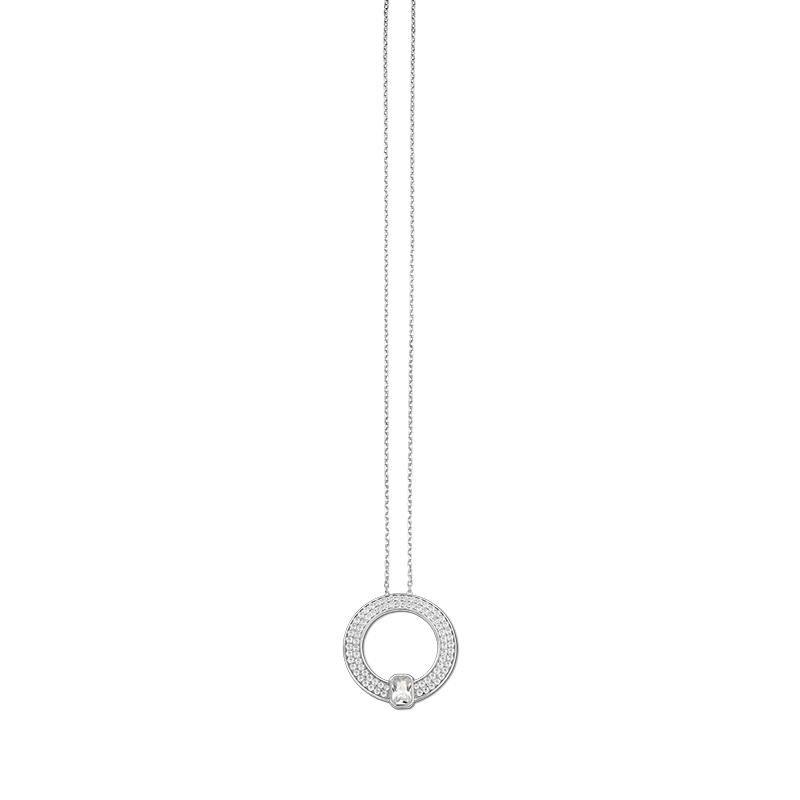 Collier mit Behang 925/- Silber Zirkonia 42 + 3 cm