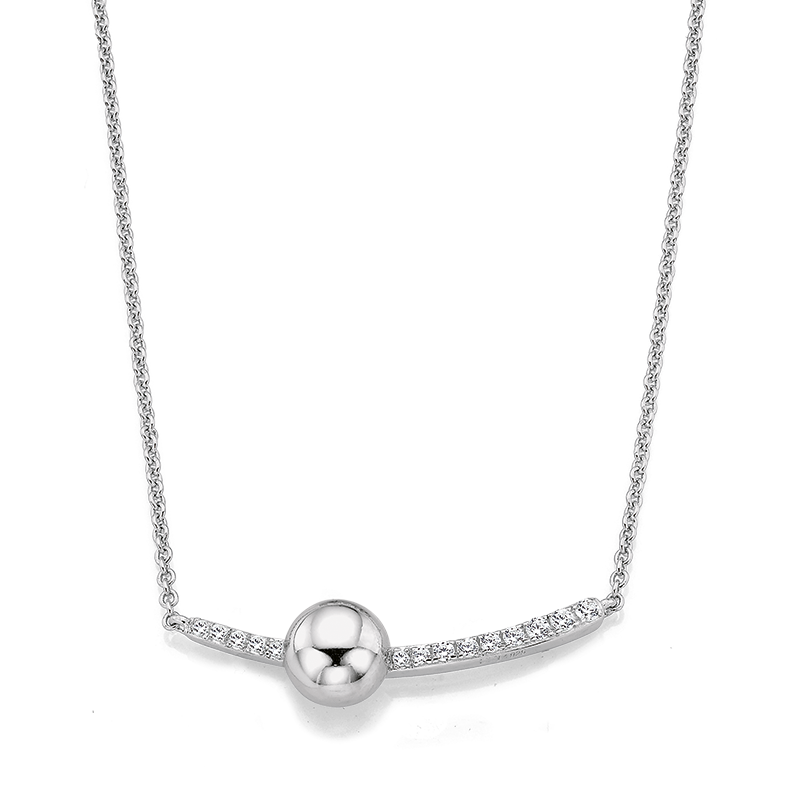 Damencollier 925/- Silber Zirkonia 42 + 3 cm
