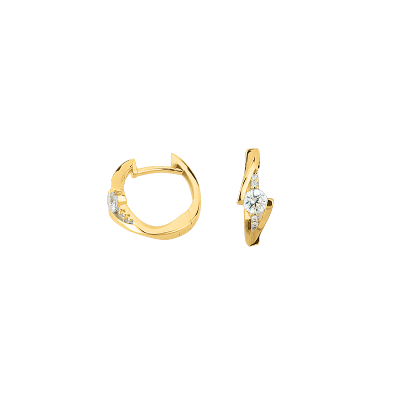 Scharniercreolen 333/- Gelbgold Zirkonia