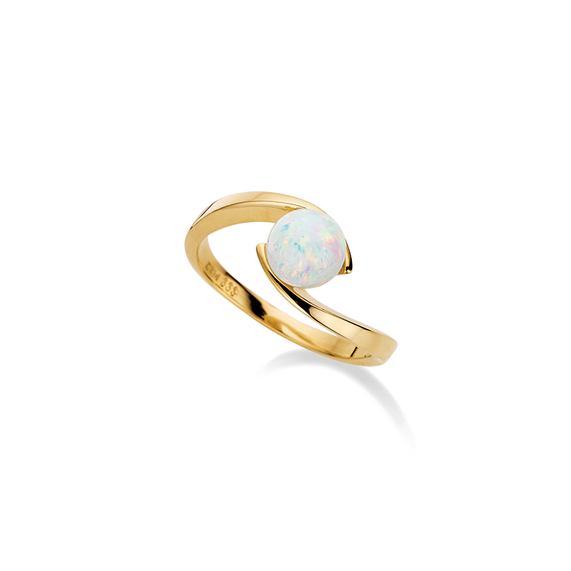 Damenring 333/- Gelbgold synthetsicher Opal