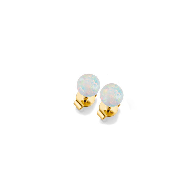 Ohrstecker 333/- Gelbgold synthetischer Opal
