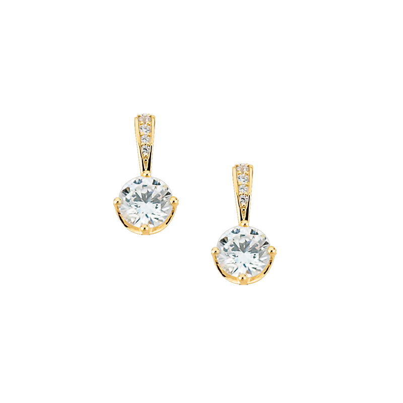 Ohrhänger 925/- Silber goldplattiert Zirkonia