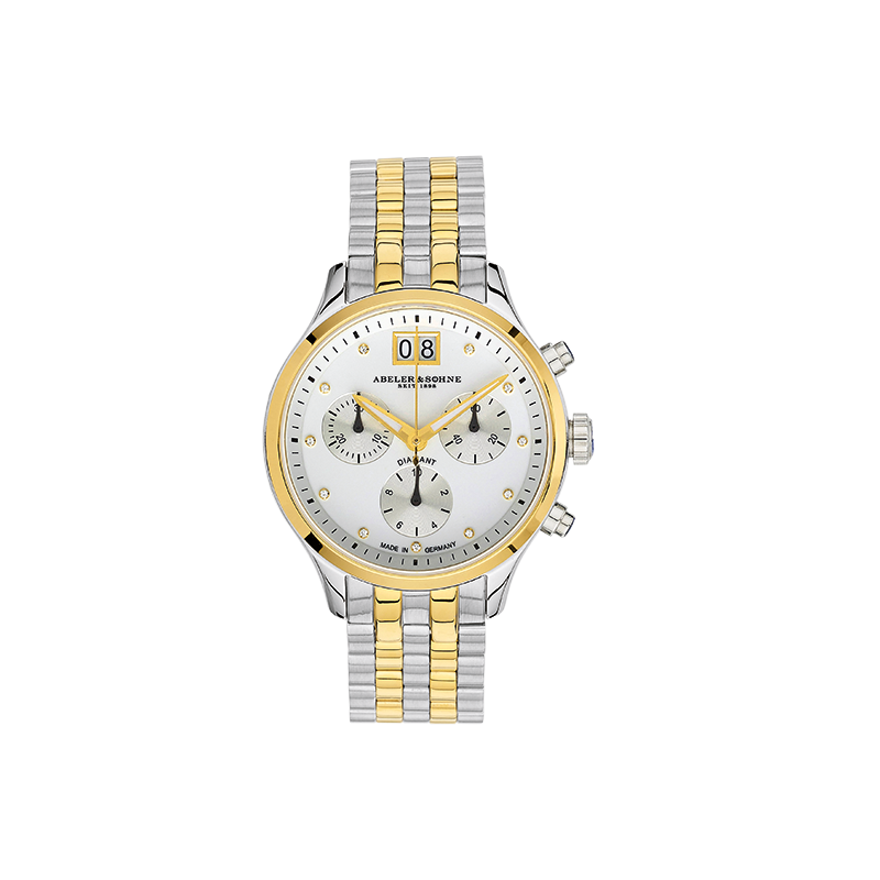 Edelstahlgehäuse Edelstahlband 11 Diamanten 5 bar wasserdicht Saphirglas Quarz-Werk