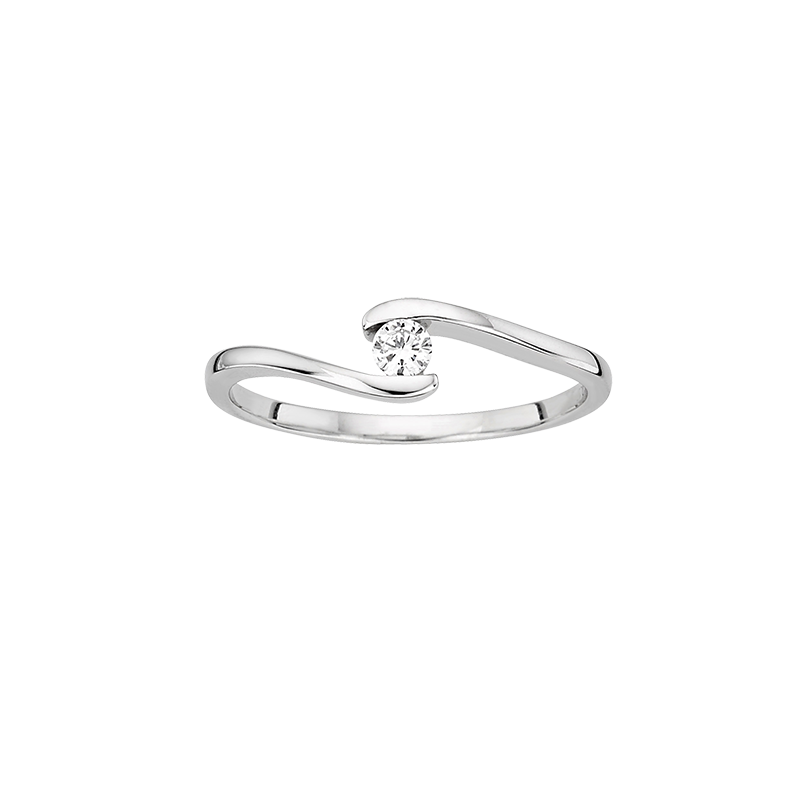 Solitaire-/Antragsring 585/- Weißgold Brillant 0,05 ct.