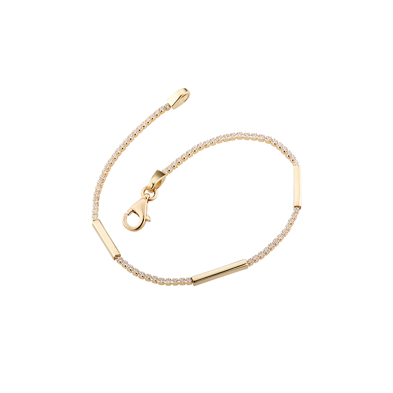 Armband 333/- Gelbgold Zirkonia 19 cm