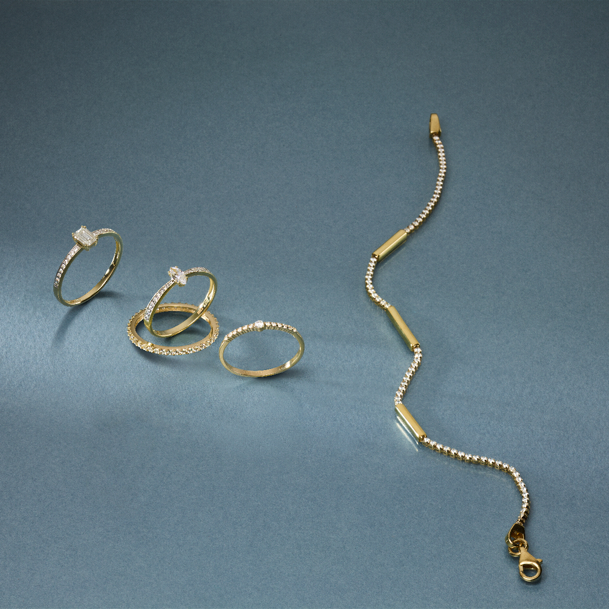 Armband 333/- Gelbgold Zirkonia 19 cm