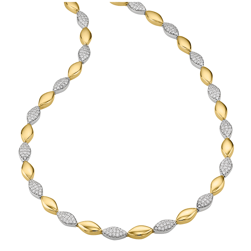 Damencollier 925/- Silber rhodiniert/vergoldet 43 cm