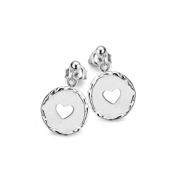 Ohrhänger 925/- Silber Emaille weiß