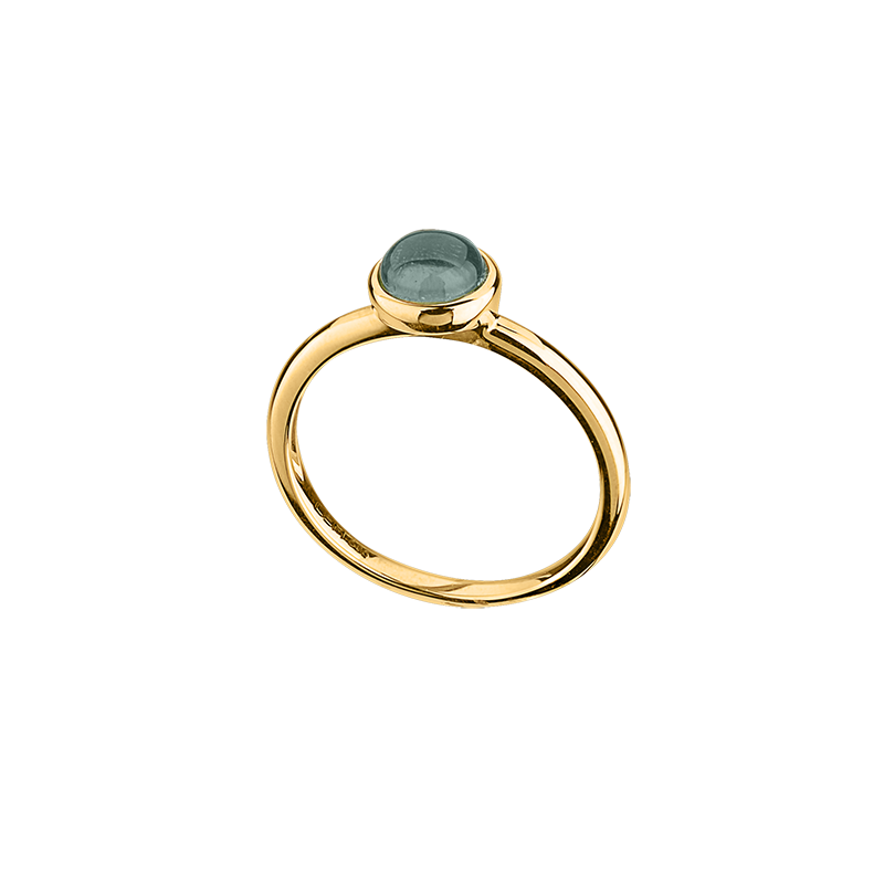 Damenring 585/- Gelbgold Blautopas