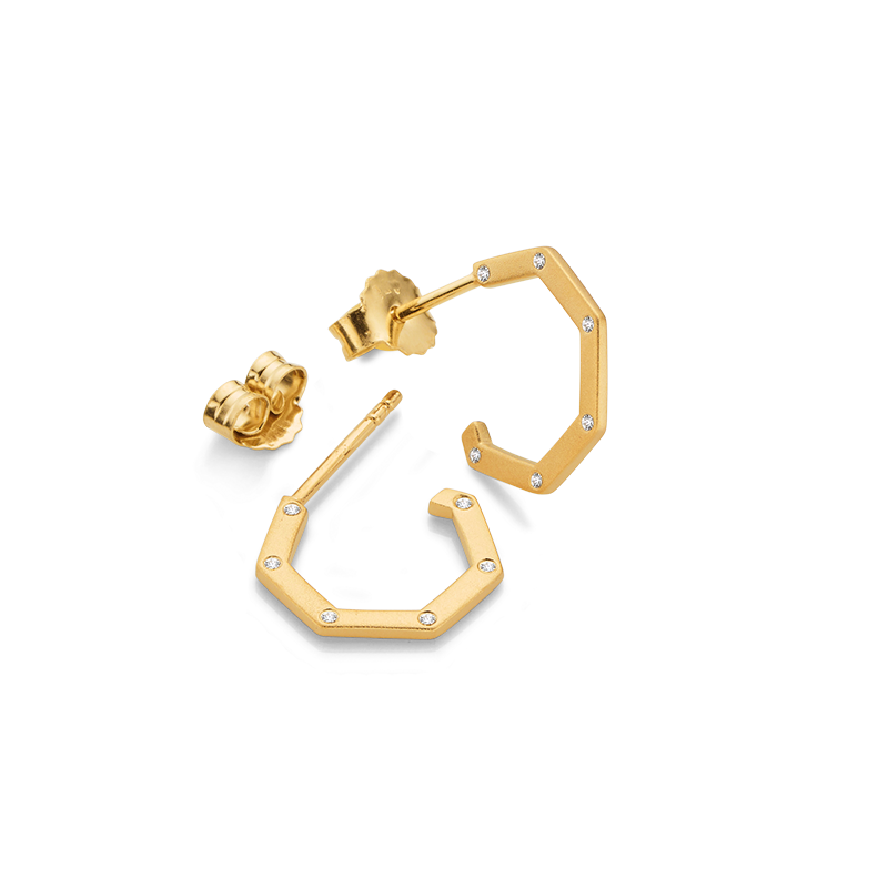 Creolstecker 925/- Silber goldplattiert Zirkonia