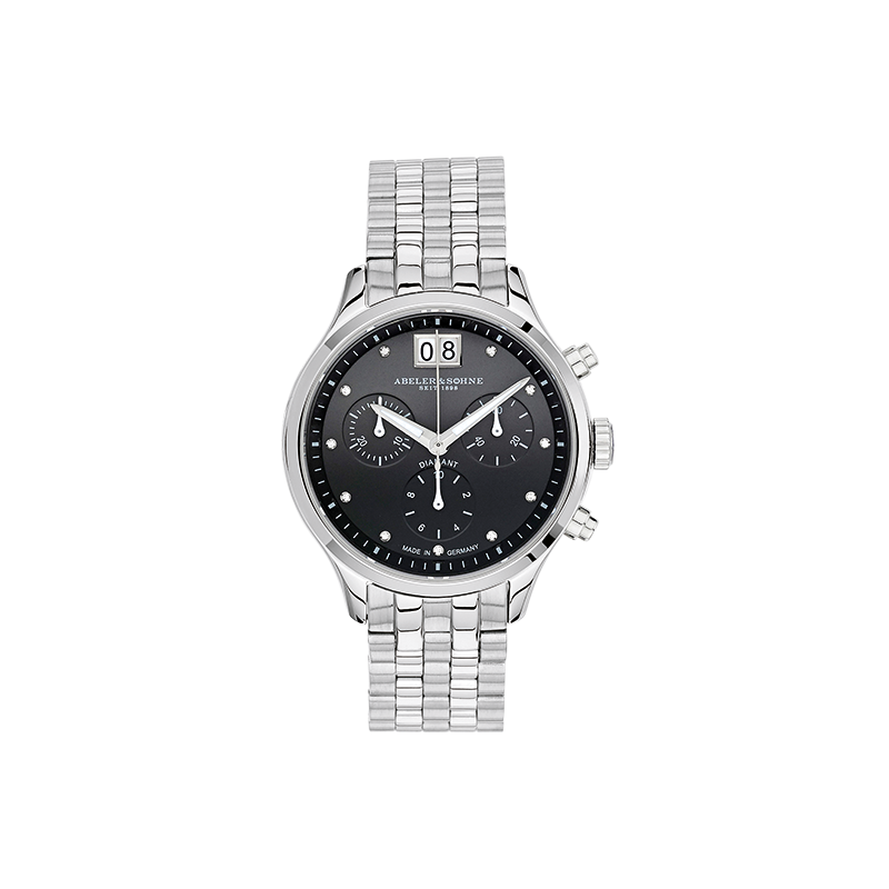 Edelstahlgehäuse  Edelstahlband 11 Diamanten 5 bar wasserdicht Saphirglas Quarz-Werk