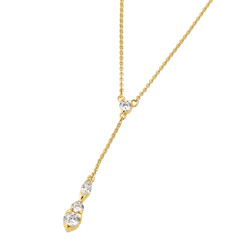 Collier mit Behang 333/- Gelbgold Zirkonia 42 + 3 cm