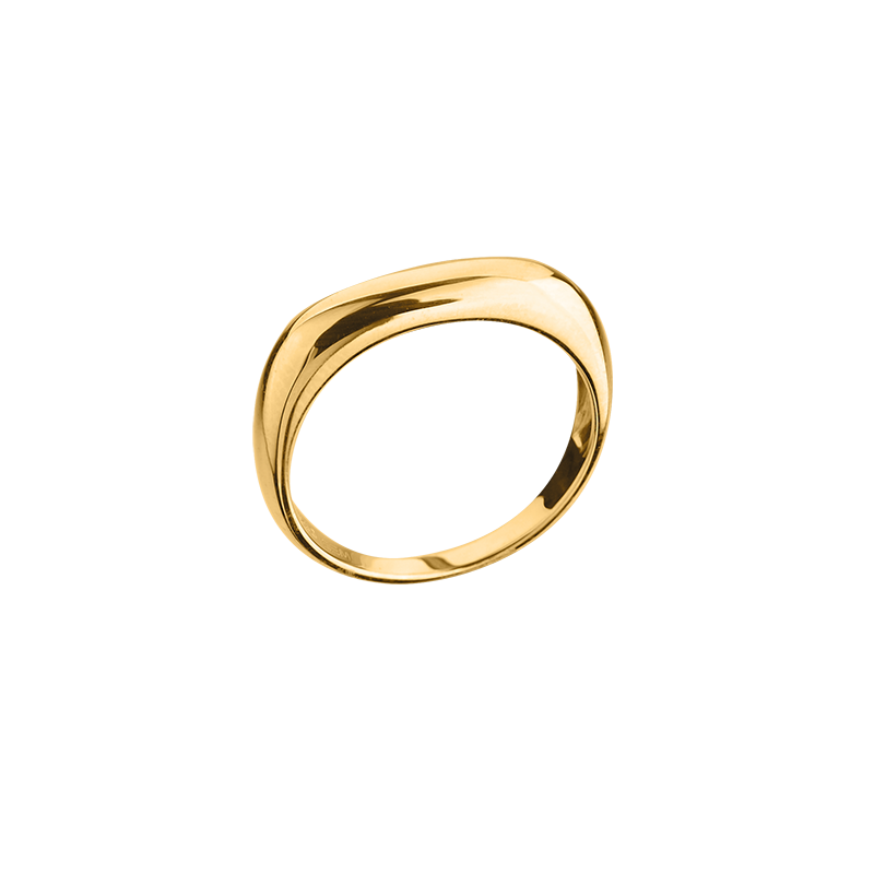 Damenring 333/- Gelbgold poliert eckig