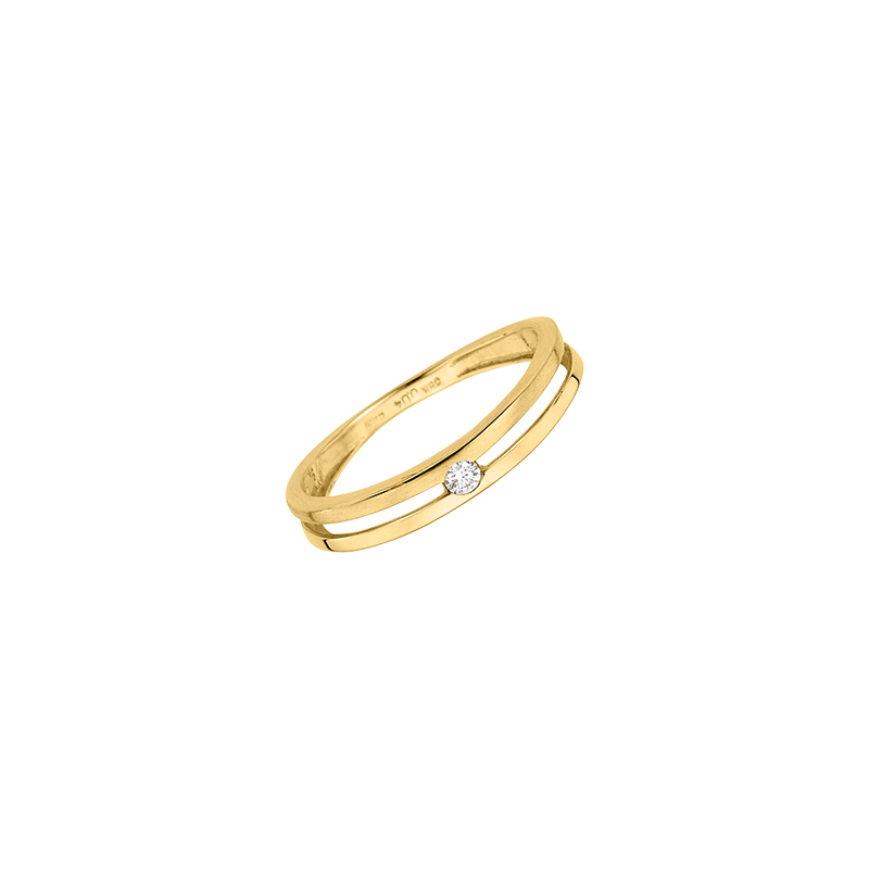 Solitaire-/Antragsring 585/- Gelbgold Brillant 0,04 ct.