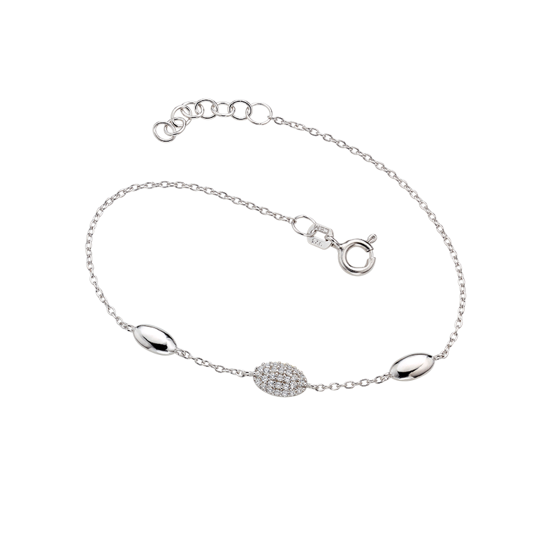 Armband 925/- Silber Zirkonia 17 + 2 cm