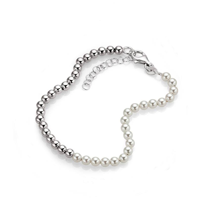 Armband 925/- Silber Swarovski-Perlen 19 + 3 cm