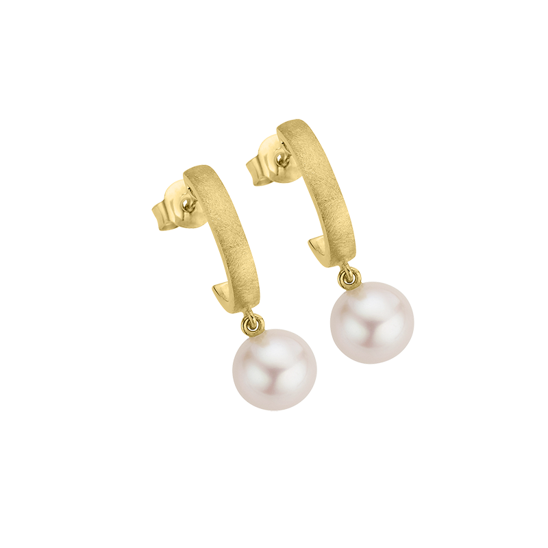 Creolstecker 585/- Gelbgold Süßwasser-Zuchtperle