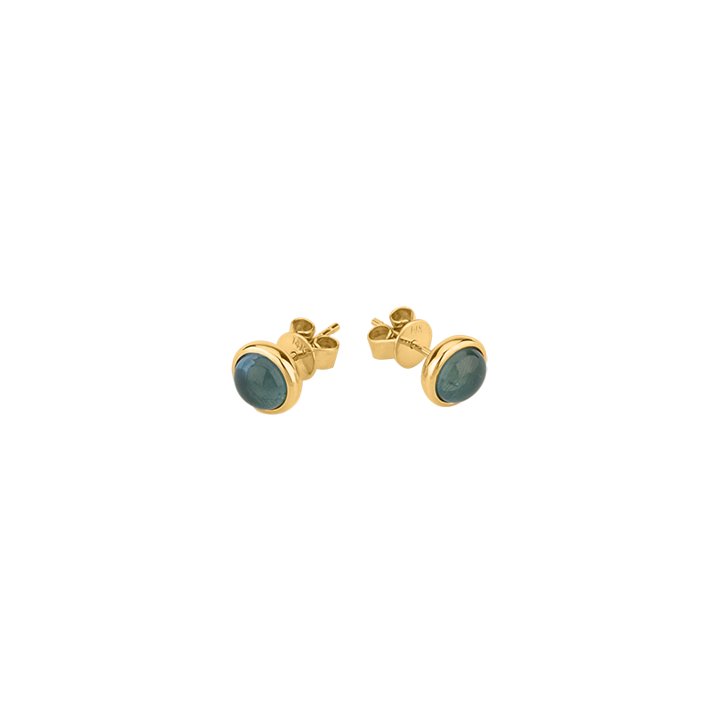 Ohrstecker 585/- Gelbgold Blautopas