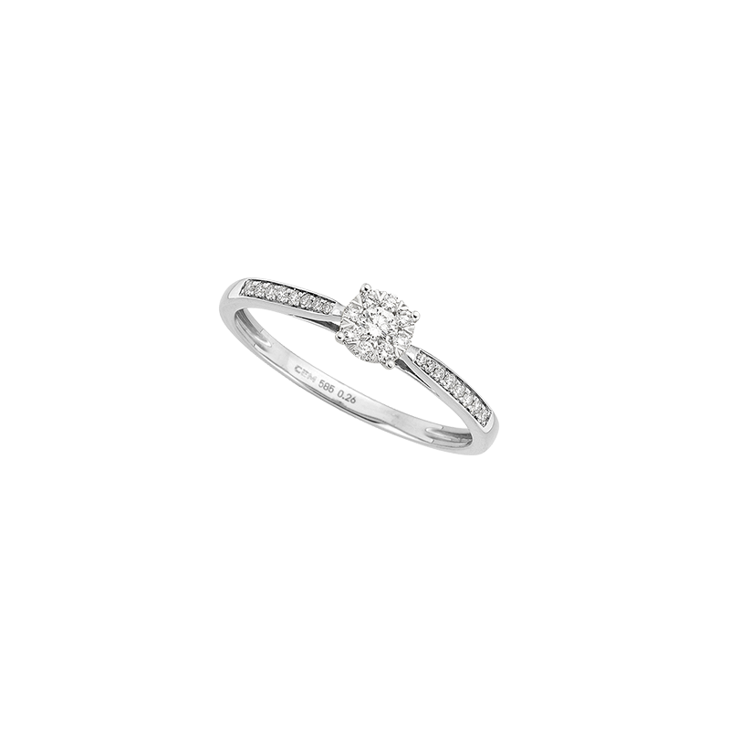 Damenring 585/- Weißgold Brillant 0,25 ct.