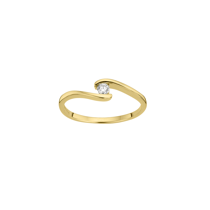 Solitaire-/Antragsring 585/- Gelbgold Brillant 0,10 ct.