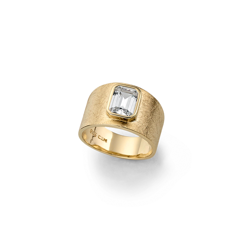 Damenring 925/- Silber goldplattiert Zirkonia weiß