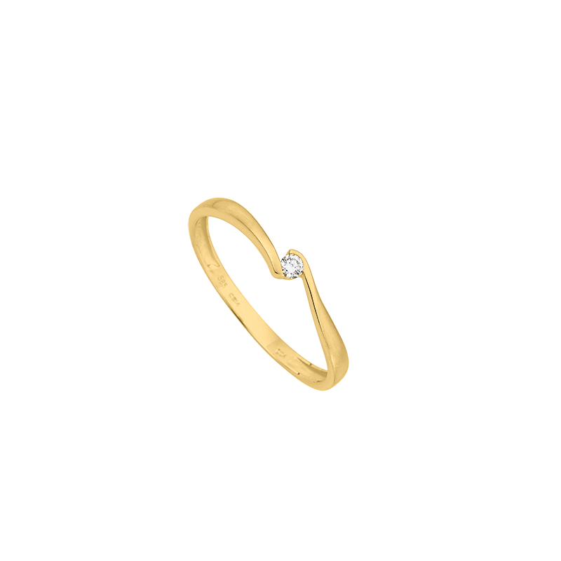 Solitaire-/Antragsring 585/- Gelbgold Brillant 0,04 ct.