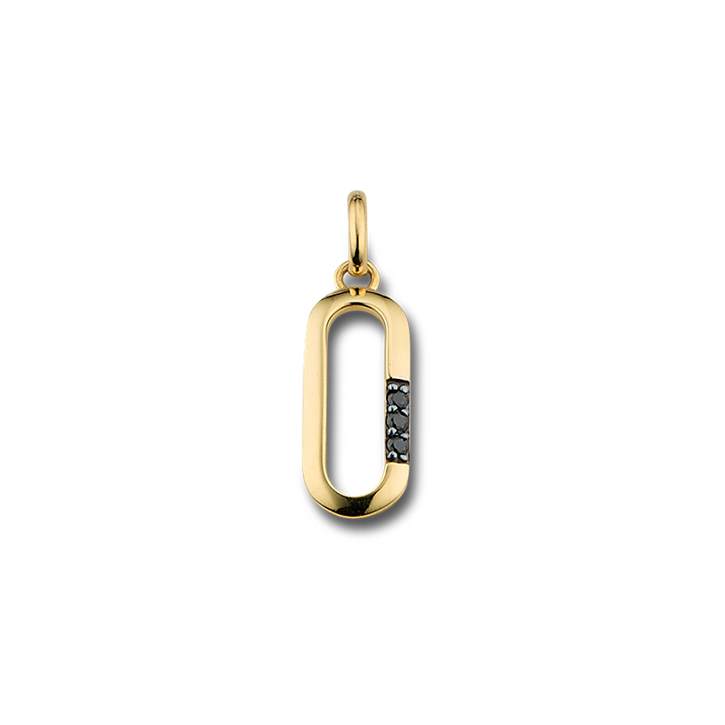 Anhänger 333/- Gelbgold Zirkonia schwarz