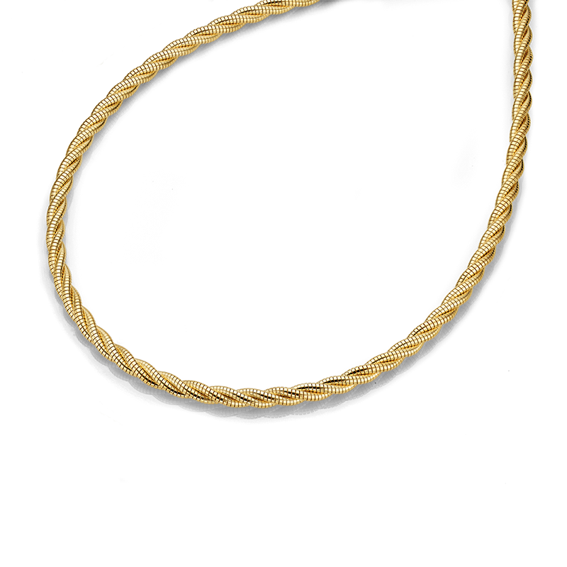 Damencollier 925/- Silber goldplattiert 42 + 3 cm