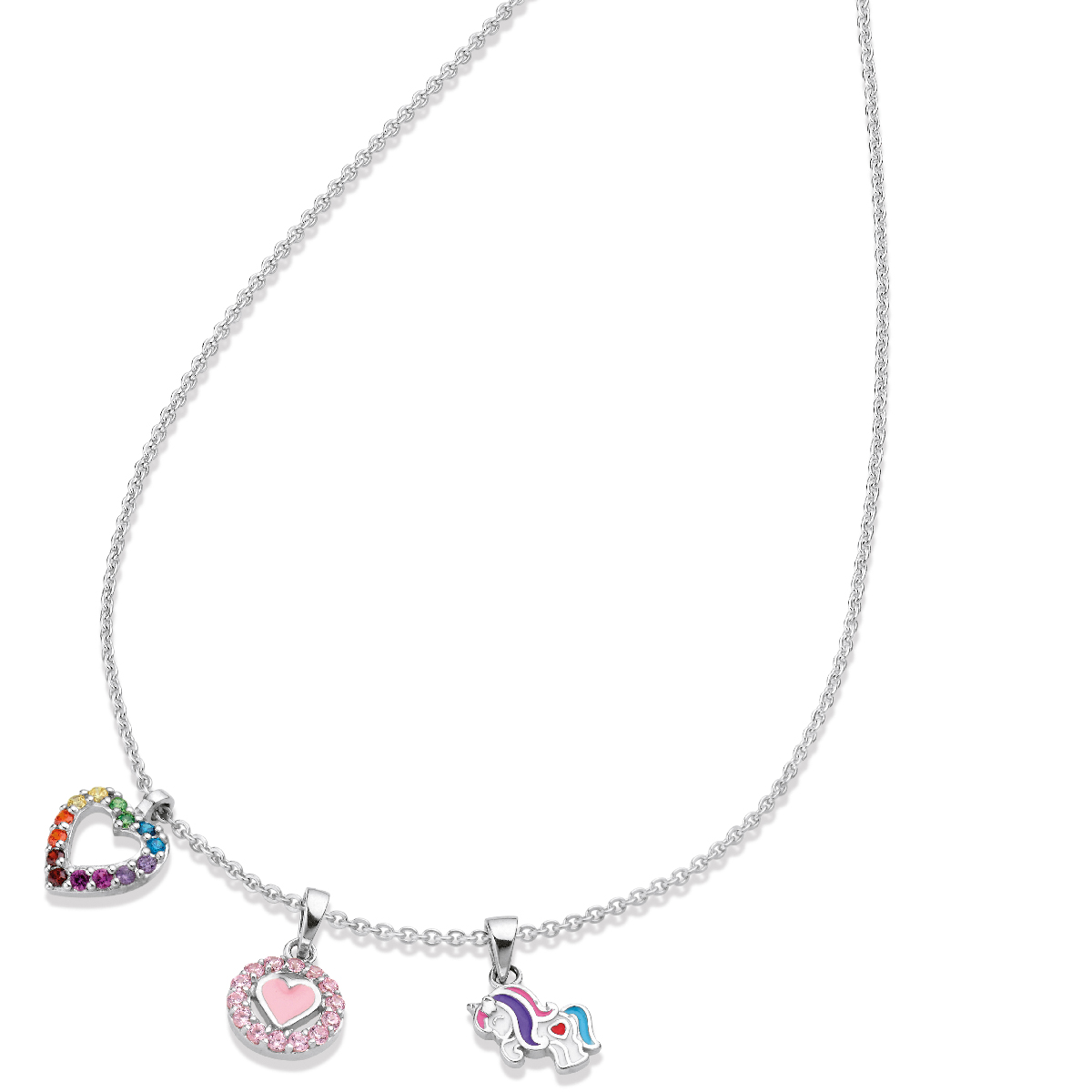 Anhänger 925/- Silber Emaille rosa Zirkonia pink
