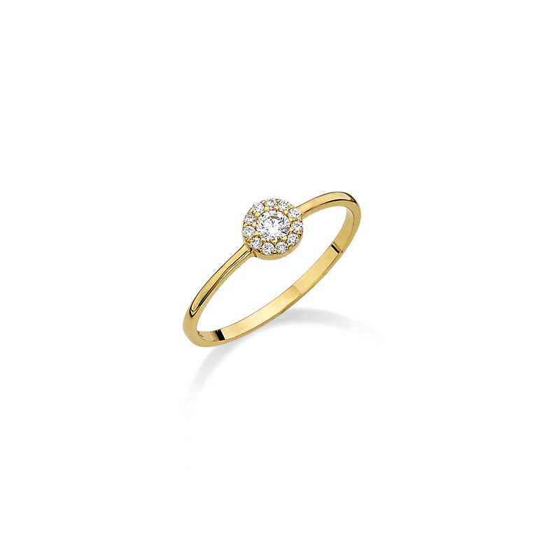 Damenring 585/- Gelbgold Zirkonia