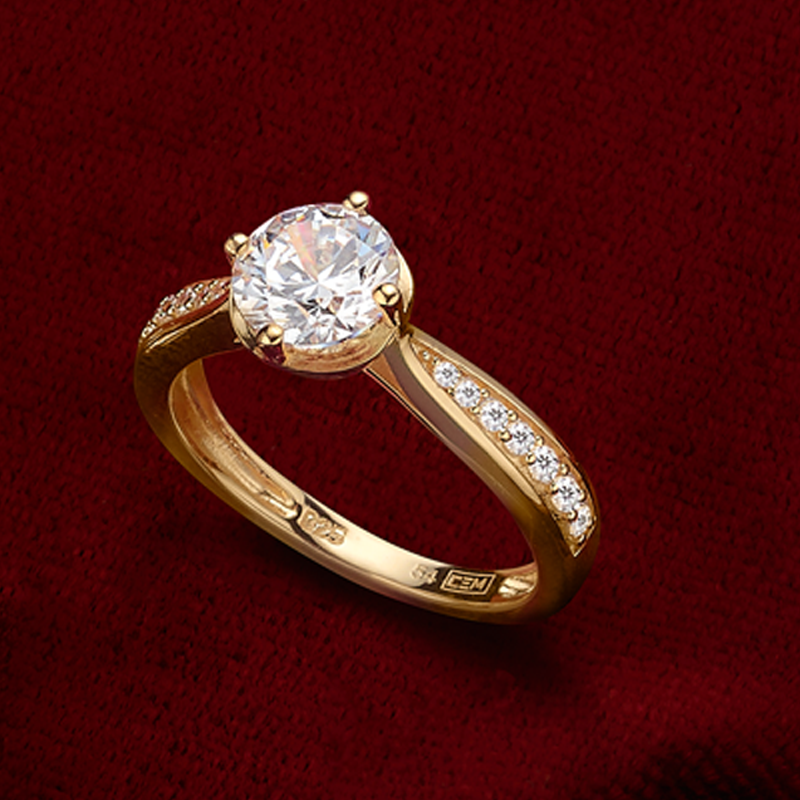 Damenring 925/- Silber goldplattiert Zirkonia
