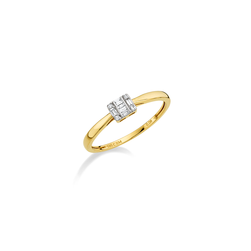 Damenring 585/- Gelbgold Diamant 0,06 ct.
