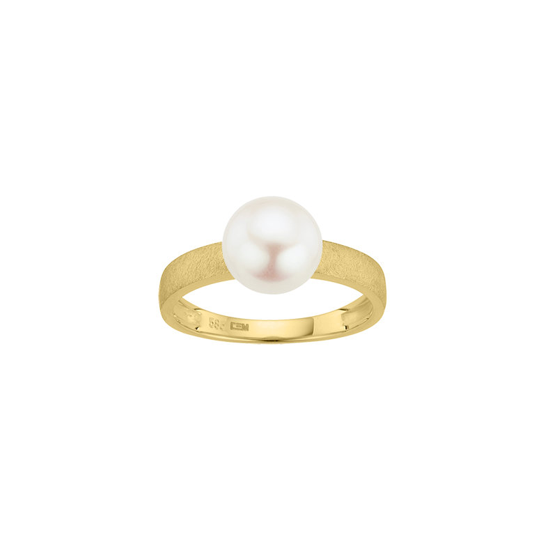 Damenring 585/- Gelbgold Süßwasser-Zuchtperle