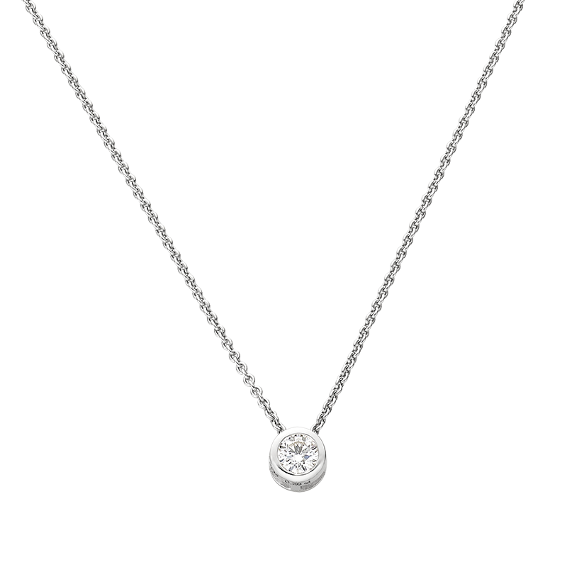 Collier mit Behang 585/- Weißgold Brillant 0,15 ct. 42 + 3 cm