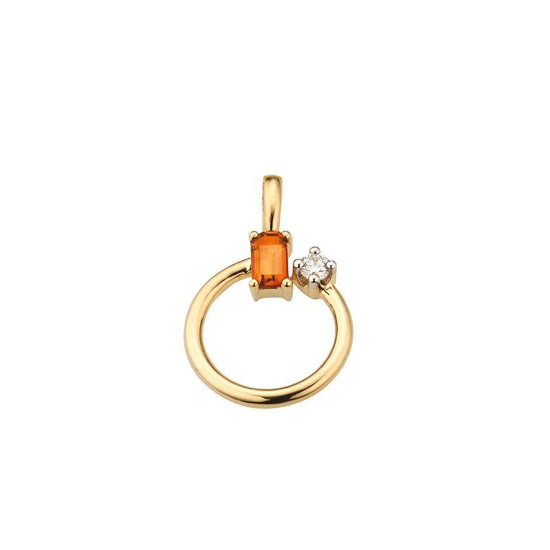 Anhänger 585/- Gelbgold Citrin u. Brillant