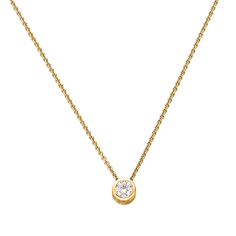 Collier mit Behang 585/- Gelbgold Brillant 0,25 ct. 42 + 3 cm