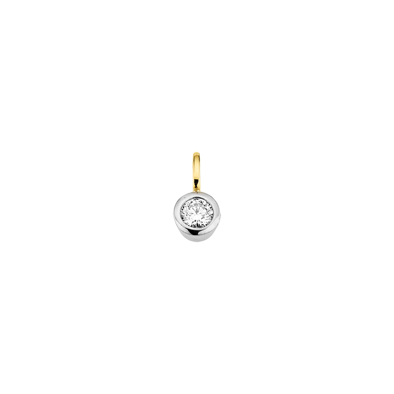 Anhänger 590/- Gelbgold/Weißgold Brillant 0,05 ct.