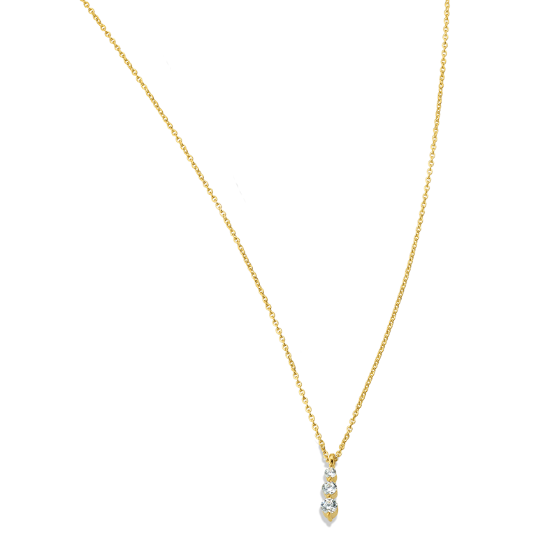 Collier mit Behang 333/- Gelbgold Zirkonia 42 + 3 cm