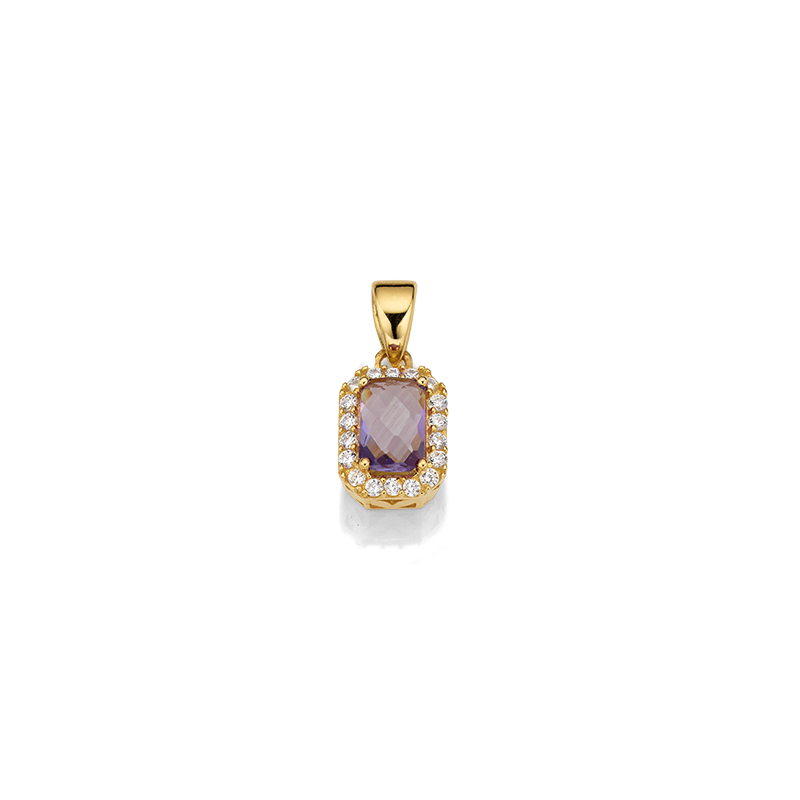 Anhänger 333/- Gelbgold Amethyst u. Zirkonia