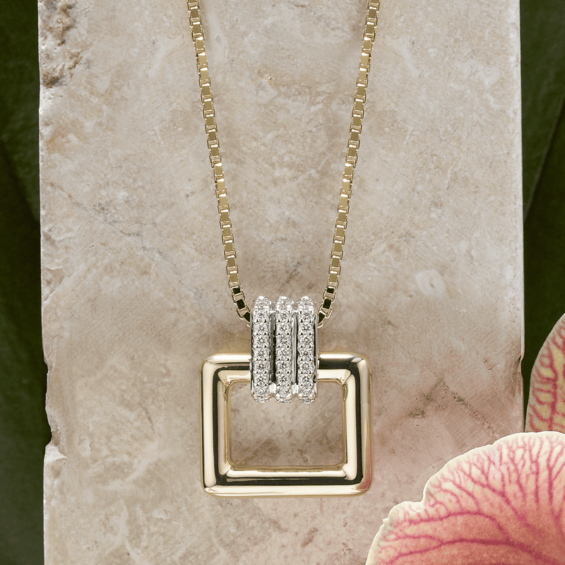 Anhänger 585/- Gelb- u. Weißgold Brillant 0,21 ct.