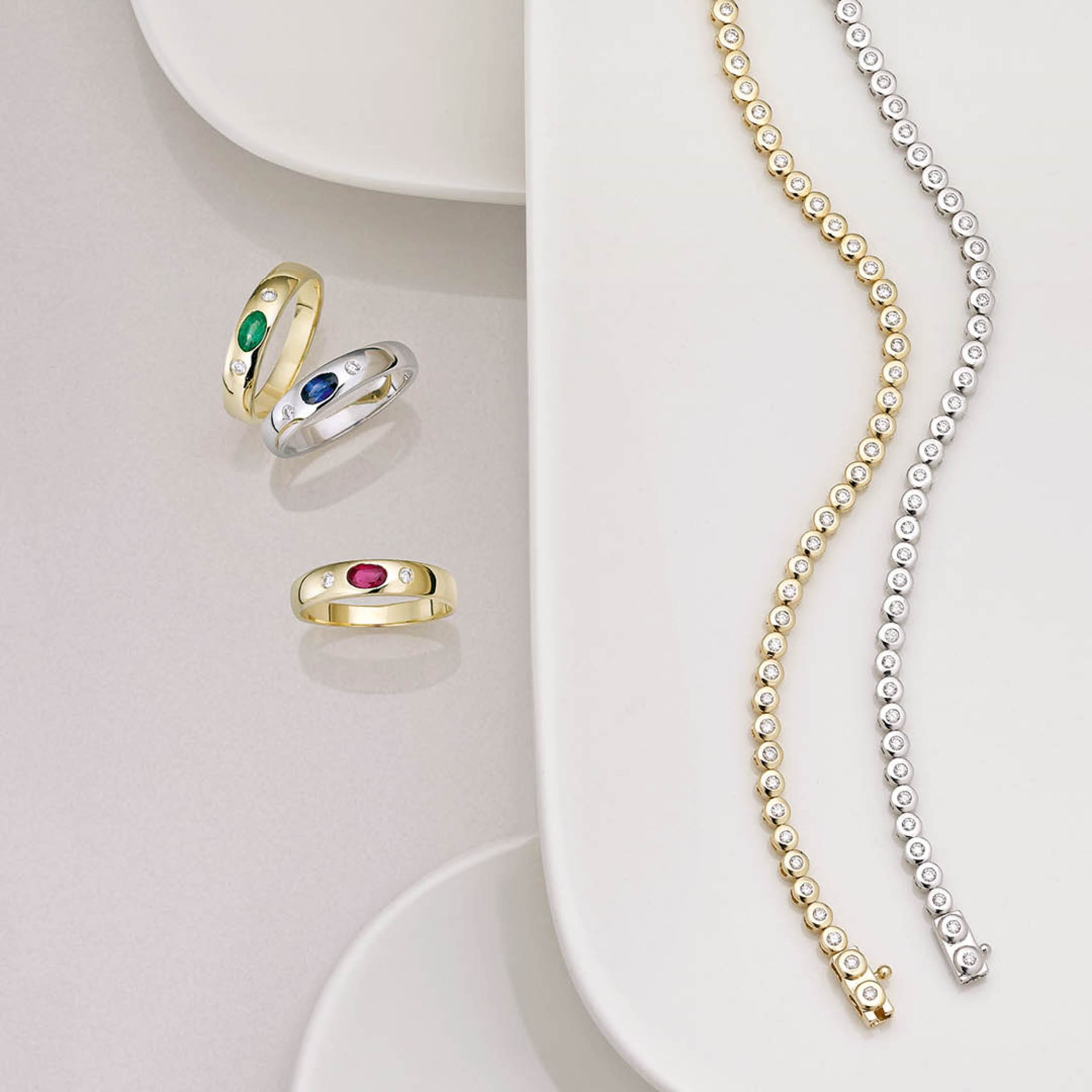Armband 585/- Gelbgold Brillant 1,00 ct. 19 cm