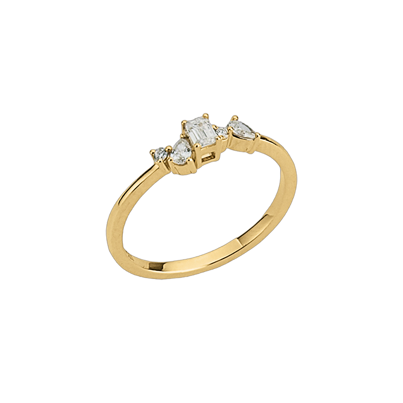 Damenring 333/- Gelbgold Lab Grown Diamonds 0,26 ct.