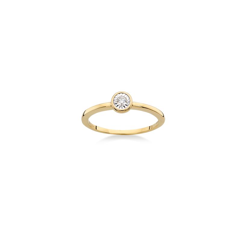 Damenring 585/- Gelbgold Brillant 0,10 ct.