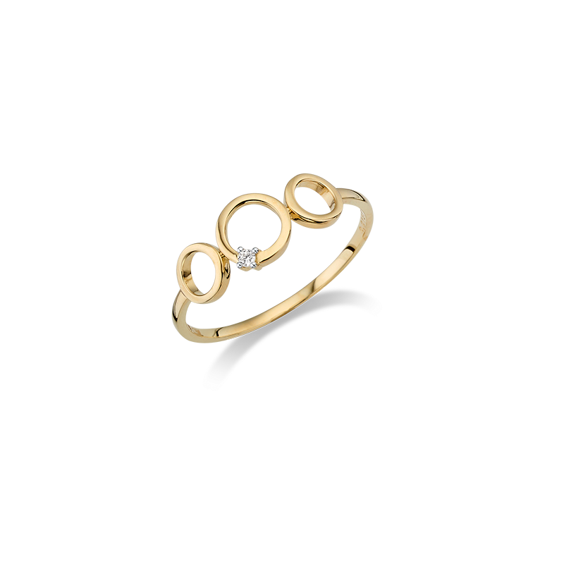 Damenring 585/- Gelbgold Brillant 0,015 ct.