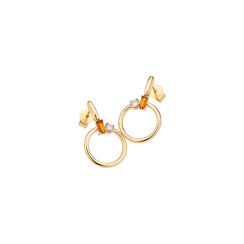 Ohrhänger 585/- Gelbgold Citrin u. Brillant