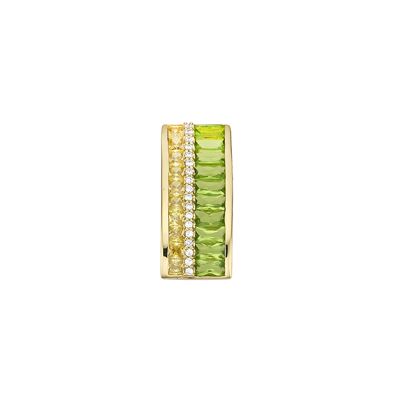 Anhänger 925/- Silber vergoldet Peridot u. Citrin synth. Zirkonia