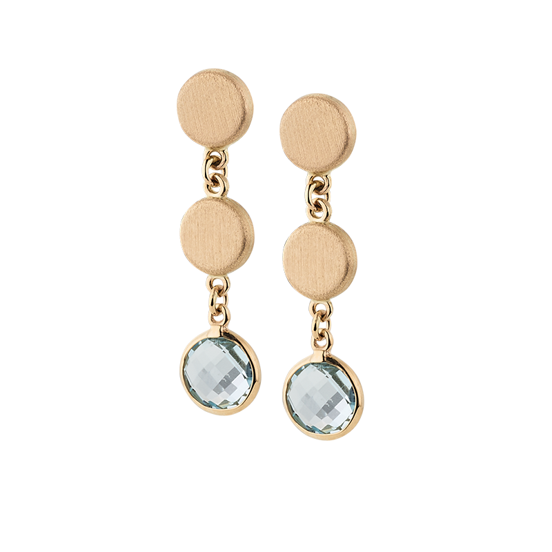 Ohrhänger 585/- Gelbgold Blautopas
