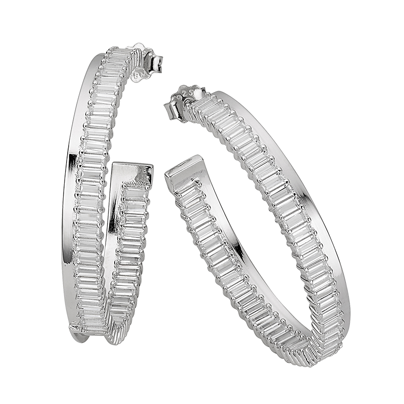Creolstecker 925/- Silber Zirkonia