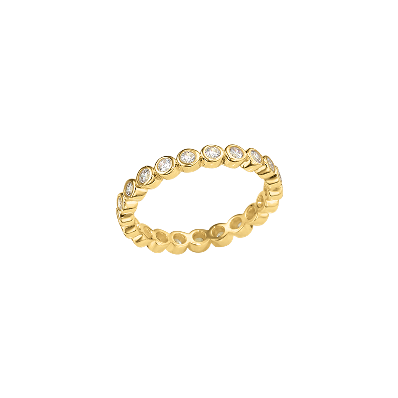 Damenring 925/- Silber goldplattiert Zirkonia